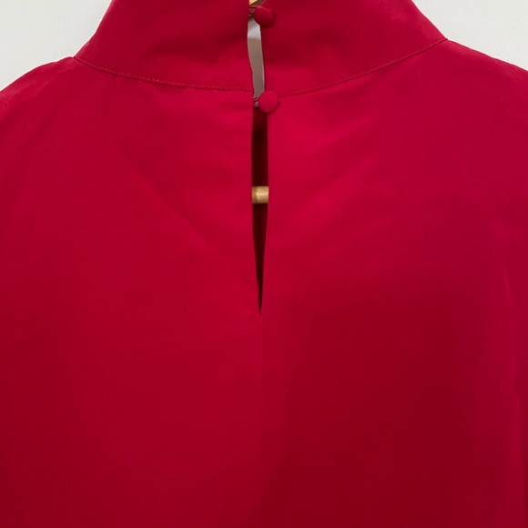 IMNYC Mock-neck Blouse (hot pink-red) - Picture 3 of 4